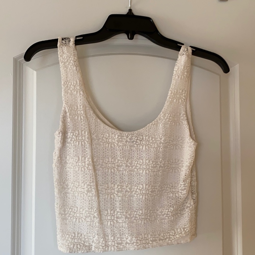 Cream tank crop top